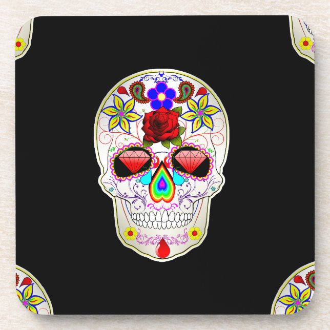 sugar skull coaster (Front)