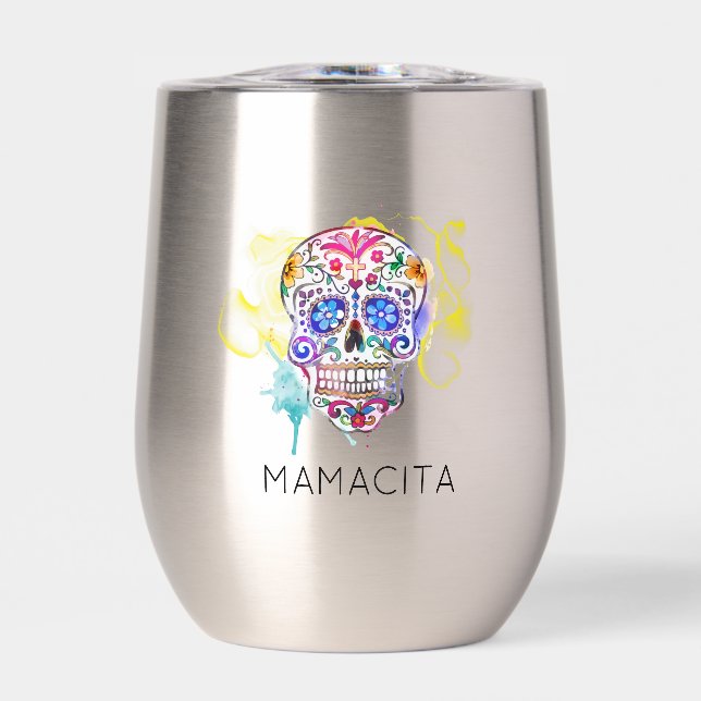 Sugar Skull Colourful Day of the Dead NAME Memoria (Front)