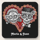 Sugar Skull Couple Coasters Set (6)- Customise it!