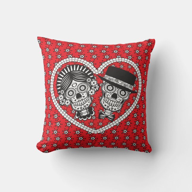 Sugar Skull Couple Cushion (Front)