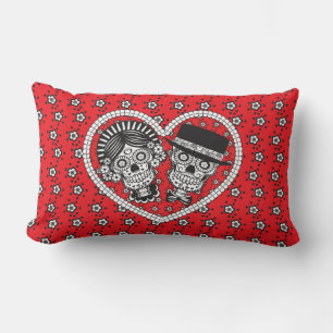Sugar Skull Couple Lumbar Cushion