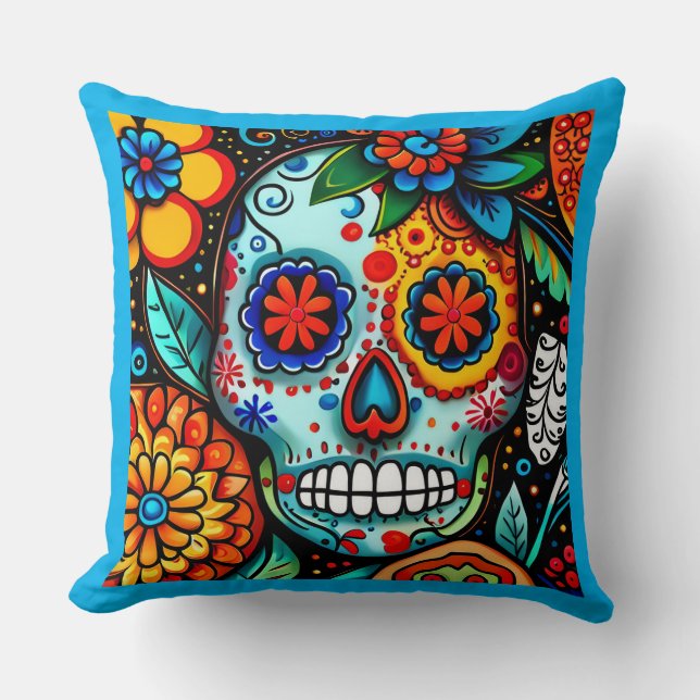 Sugar Skull Cushion (Front)