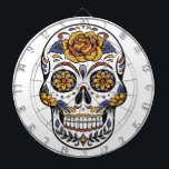 Sugar Skull Dartboard<br><div class="desc">A sugar skull with flowers dart board for some fun on Halloween, or any time of the year!</div>