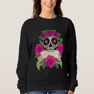 Sugar Skull Day Of Death Dia De Los Muertos Hallow Sweatshirt
