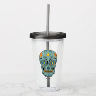 Sugar Skull (Day of the Dead) (Blue) Tank Top Acrylic Tumbler