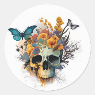 Sugar Skull Day of the Dead Classic Round Sticker
