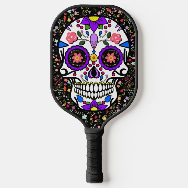 Sugar Skull - Day of the Dead - Dia de los Muertos Pickleball Paddle (Front)