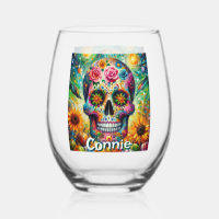 Sugar Skull Day of the Dead Floral Personalised