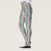 Sugar Skull Day of the Dead Green Leggings
