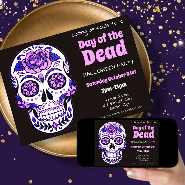 Sugar Skull | Day of The Dead Halloween Invitation (Creator Uploaded)