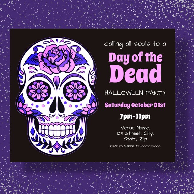 Sugar Skull | Day of The Dead Halloween Invitation (Creator Uploaded)