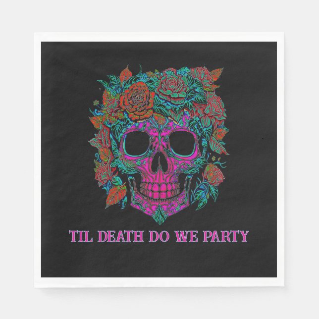 Sugar Skull Day of the Dead halloween Napkin (Front)