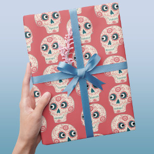 Sugar Skull Day of the Dead Halloween Wrapping Pap Paper