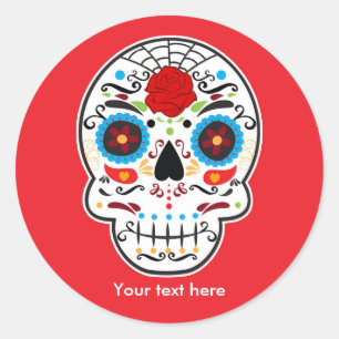 Sugar Skull Day of the Dead Party Stickers