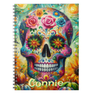 Sugar Skull Day of the Dead Personalized Notebook