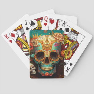 Sugar Skull Day Of The Dead Playing Cards