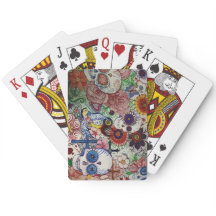 sugar skull day of the dead tattoo playing cards