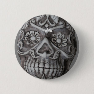 Sugar Skull Day of the Dead Thunder_Cove 6 Cm Round Badge