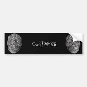 Sugar Skull Day of the Dead Thunder_Cove Bumper Sticker