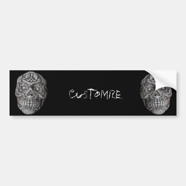 Sugar Skull Day of the Dead Thunder_Cove Bumper Sticker (Front)