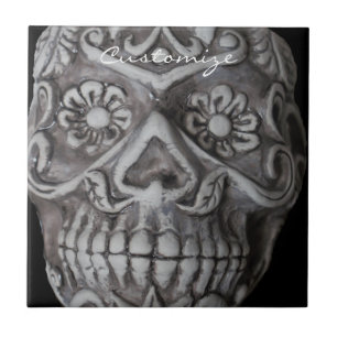 Sugar Skull Day of the Dead Thunder_Cove Ceramic Tile