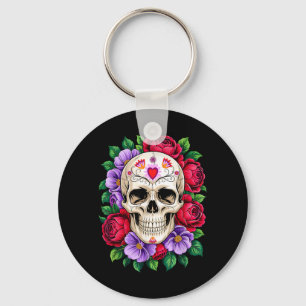 Sugar Skull - Day Of The Government Agencyd Flower Key Ring