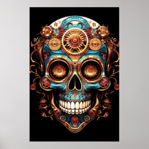 Sugar Skull Designs Cool Guy in a Cool Hat on Wall Poster