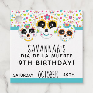 Sugar Skull Dia de La Muerte Halloween Birthday Favour Tags