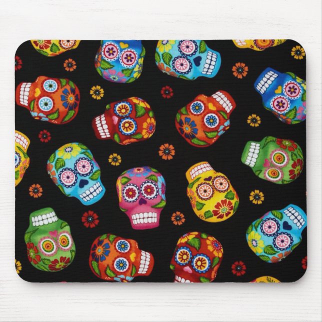 Sugar Skull, Dia de los Muertos #17 Mouse Pad (Front)
