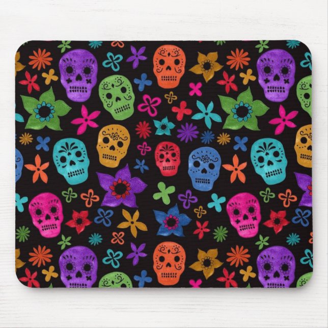 Sugar Skull, Dia de los Muertos #22 Mouse Pad (Front)