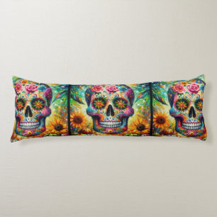 Sugar Skull Dia De Los Muertos Day of the Dead Body Cushion