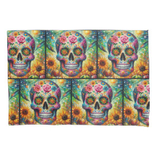 Sugar Skull Dia De Los Muertos Day of the Dead Pillowcase