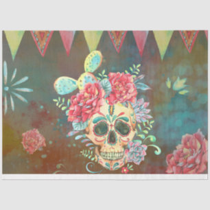 Sugar Skull Dia De Los Muertos Decoupage Paper 