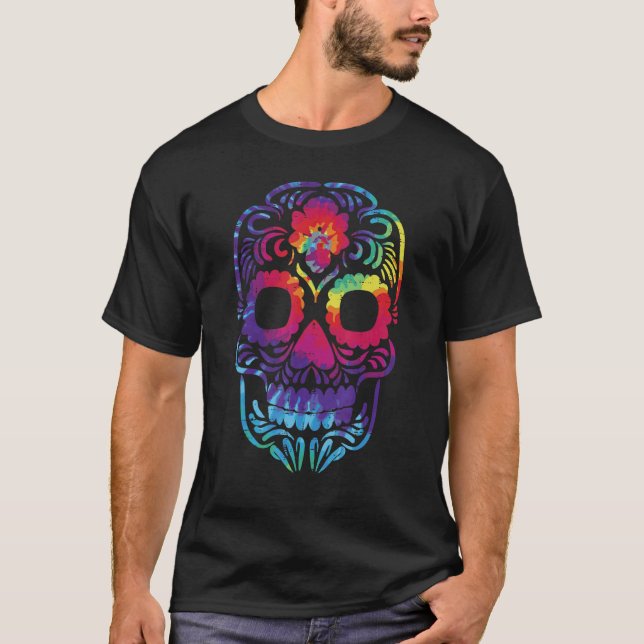 Sugar Skull Dia De Los Muertos Halloween Costume W T-Shirt (Front)