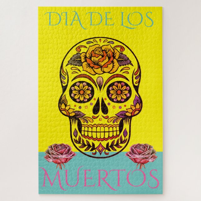 Sugar Skull Dia De Los Muertos Jigsaw Puzzle (Vertical)