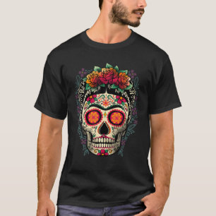 Sugar Skull - Dia De Los Muertos Womens Skull T-Shirt