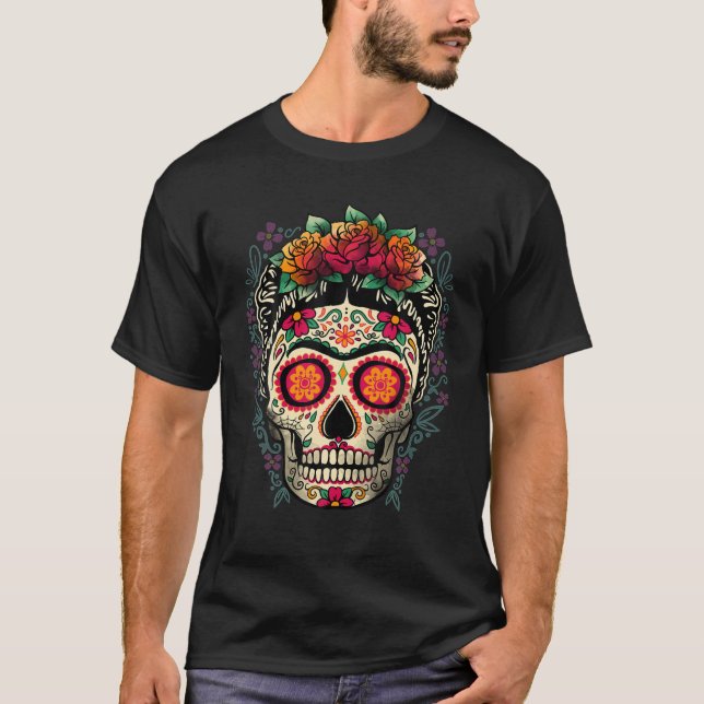 Sugar Skull - Dia De Los Muertos Womens Skull T-Shirt (Front)
