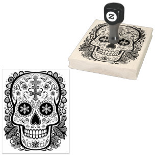 Sugar Skull  ☠️ 💀Día de Muertos Rubber Stamp