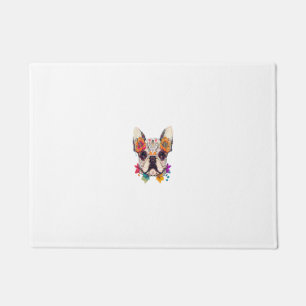 Sugar Skull Dog Colourful French Bulldog Lover Flo Doormat
