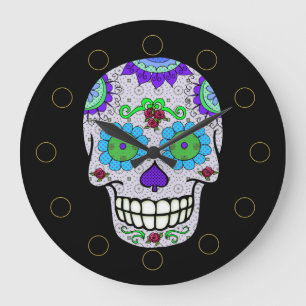 Sugar Skull, DOTD Round (Large) Wall Clock