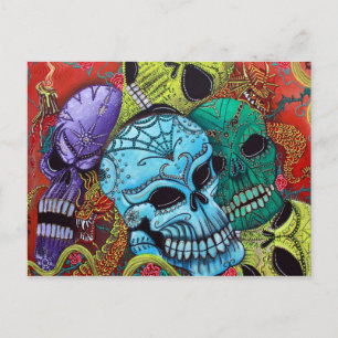 Sugar Skull Dragon Postcards