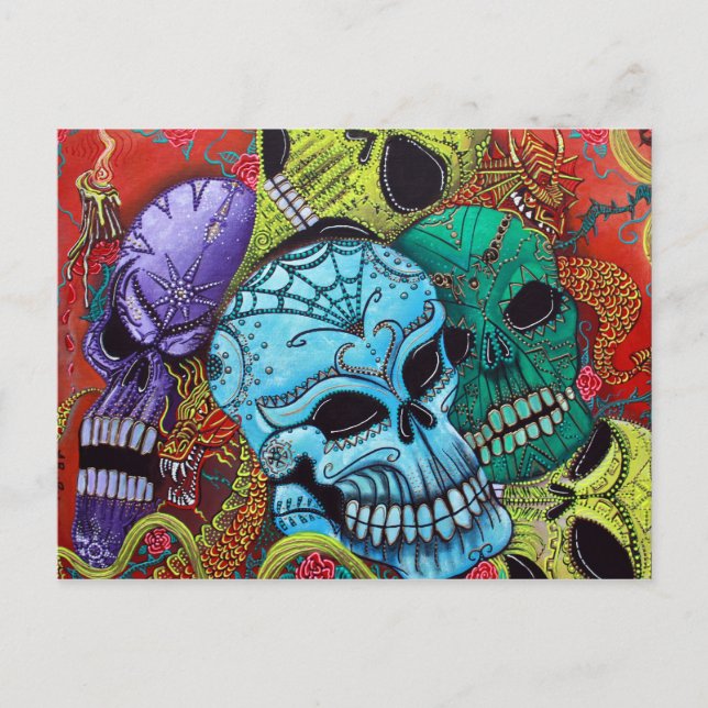 Sugar Skull Dragon Postcards (Front)
