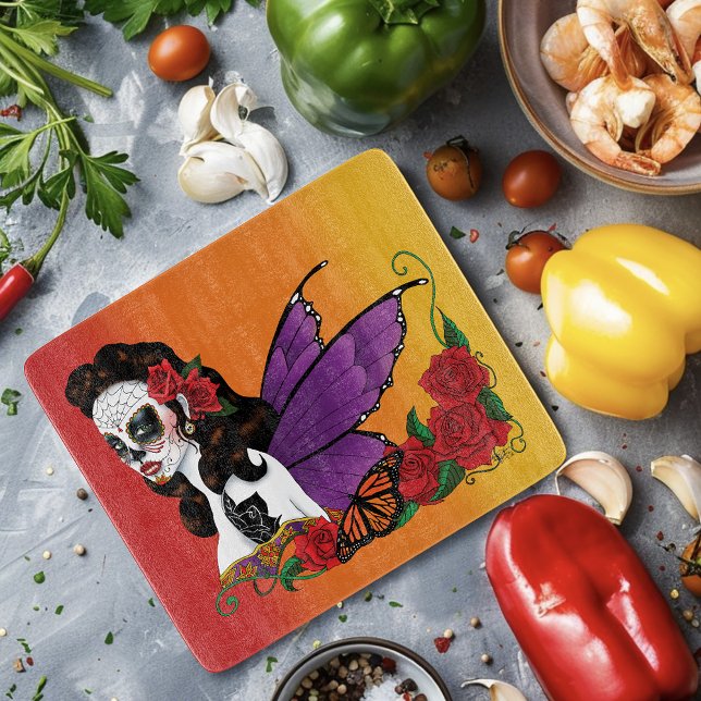 Sugar Skull Fairy Sunset Cutting Board (Creator Uploaded)