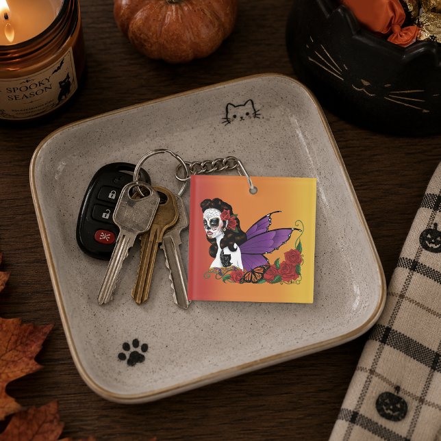 Sugar Skull Fairy Sunset Key Ring (Creator Uploaded)