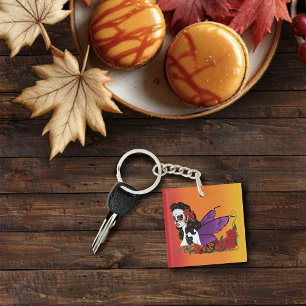 Sugar Skull Fairy Sunset Key Ring