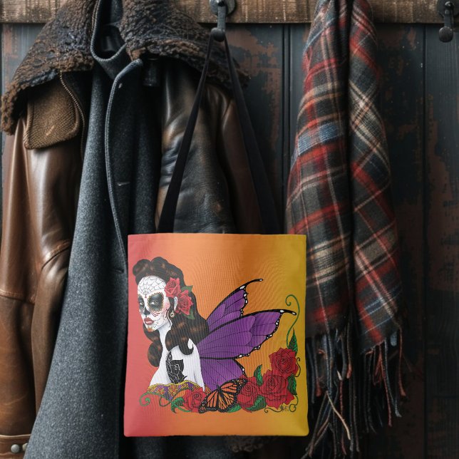 Sugar Skull Fairy Sunset Tote Bag (Creator Uploaded)