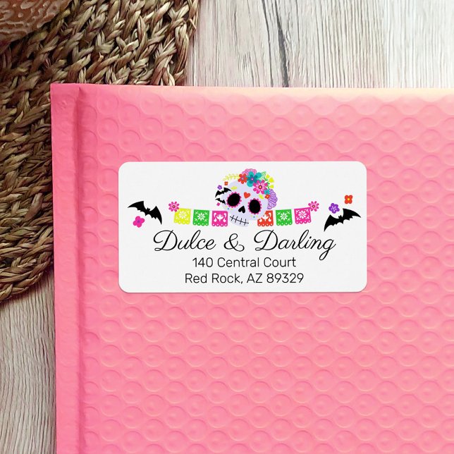 Sugar Skull Floral Calavera Papel Picado Boutique Label (Creator Uploaded)