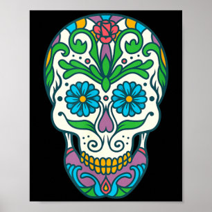 Sugar Skull Floral Day Of The Government Agencyd Poster