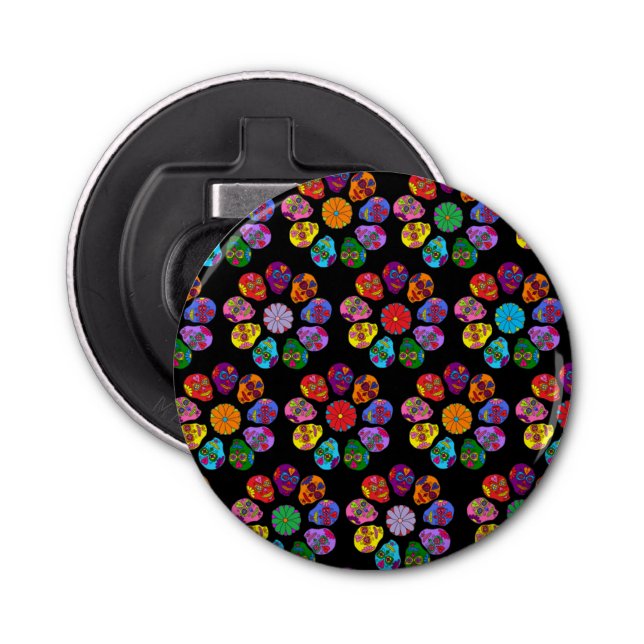 Sugar Skull Flower Bottle Opener (Front)