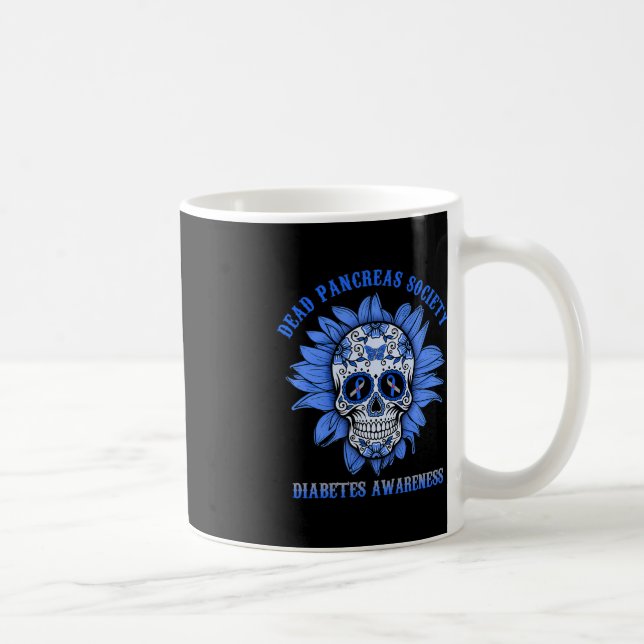 Sugar Skull Flower Dead Pancreas Society Diabetes  Coffee Mug (Right)